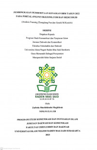 Pembingkaian Pemberitaan Kenaikan BBM Tahun 2022 pada Portal Online Okezone.com dan Medcom.id (Analisis Framing Zhondang Pan dan Gerald M. Kosicki)