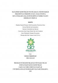 Manajemen Komunikasi Unit Pelaksana Teknis Daerah Perlindungan Perempuan Dan Anak (UPTD PPA) Kota Surakarta Dalam Pendampingan Korban Kasus Kekerasan Seksual