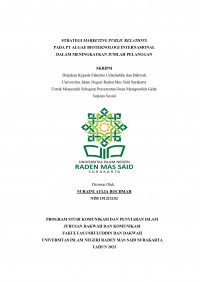 STRATEGI MARKETING PUBLIC RELATIONS PADA PT ALGAE BIOTEKNOLOGI INTERNASIONAL DALAM MENINGKATKAN JUMLAH PELANGGAN