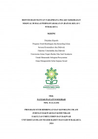 REINTEGRASI MANTAN NARAPIDANA PELAKU KEKERASAN SEKSUAL DI BALAI PERMASYARAKATAN (BAPAS) KELAS 1 SURAKARTA