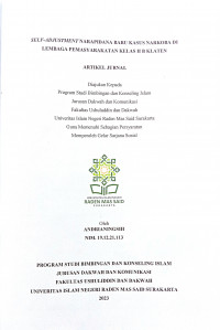 SELF-ADJUSTMENT NARAPIDANA BARU KASUS NARKOBA DI LEMBAGA PEMASYARAKATAN KELAS II B KLATEN