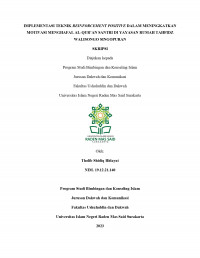 Implementasi Teknik Reinforcement Positive Dalam Meningkatkan Motivasi Menghafal Al-Qur’an Santri Di Yayasan Rumah Tahfidz Walisongo Singopuran