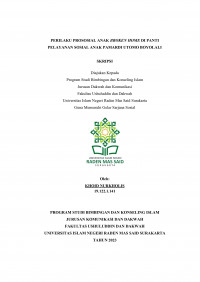 Perilaku Prososial Anak Broken Home Di Panti Pelayanan Sosial Anak Pamardi Utomo Boyolali