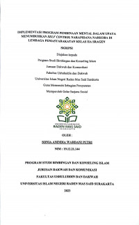 Implementasi Program Pembinaan Mental Dalam Upaya Menumbuhkan Self Control Narapidana Narkoba di Lembaga Pemasyarakatan Kelas IIA Sragen