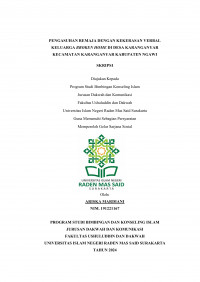 PENGASUHAN REMAJA DENGAN KEKERASAN VERBAL KELUARGA BROKEN HOME DI DESA KARANGANYAR KECAMATAN KARANGANYAR KABUPATEN NGAWI