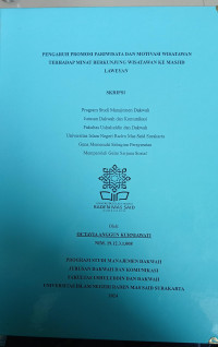 PENGARUH PROMOSI PARIWISATA DAN MOTIVASI WISATAWAN TERHADAP MINAT BERKUNJUNG WISATAWAN KE MASJID LAWEYAN