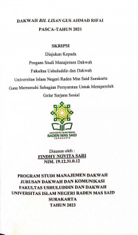 Dakwah Bil Lisan Gus Ahmad Rifai Pasca - Tahun 2021