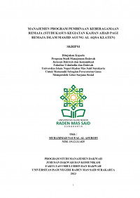 Manajemen Program Pembinaan Keberagamaan Remaja (Studi Kasus Kegiatan Kajian Ahad Pagi Remaja Islam Masjid Agung Al Aqsa Klaten)