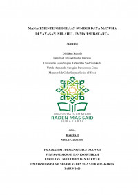 Manajemen Pengelolaan Sumber Daya Manusia Di Yayasan Ishlahul Ummah Surakarta
