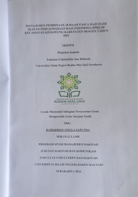 Manajemen Pembinaan Jemaah Pasca Haji Oleh Ikatan Persaudaraan Haji Indonesia (IPHI) Di Kecamatan Kedawung Kabupaten Sragen Tahun 2023