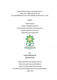 Potensi Wisata Halal Di Objek Wisata The Lawu Park Karanganyar Dalam Perspektif Fatwa Mui Nomor: 108/ DSN-MUI / X / 2016