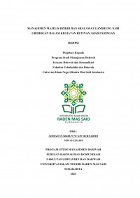 Manajemen Majelis Dzikir Dan Shalawat Gandrung Nabi Grobogan Dalam Kegiatan Rutinan Ahad Pahingan