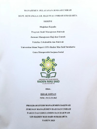 Manajemen  Pelayanan Jemaah Umrah Di PT. Dewangga Lil Hajj Wal Umrah Surakarta