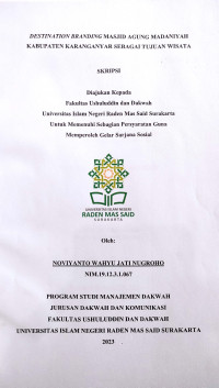 Destination Branding Masjid Agung Madaniyah Kabupaten Karanganyar Sebagai Tujuan Wisata