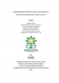 Terjemah Qoeran Indonesia Karya R. Ng. Hadiwijata (Analisis Historis Dan Karakteristik Terjemah Al-Qur’an)