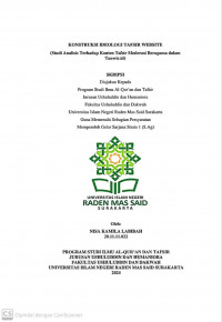 Konstruksi Ideologi Tafsir Website (Studi Analisis Terhadap Konten Tafsir Moderasi Beragama dalam Tanwir.id).