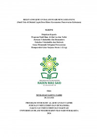 RELEVANSI QUR’AN DALAM SYAIR SENI JAMJANENG
(Studi Teks di Dukuh Legok Desa Blater Kecamatan Poncowarno Kebumen)