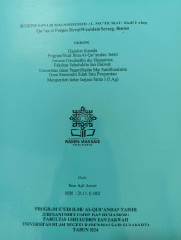 RESEPSI SANTRI DALAM DZIKIR AL-MA’TSURAT: Studi Living Qur’an di Ponpes Birrul Waalidain Serang, Banten