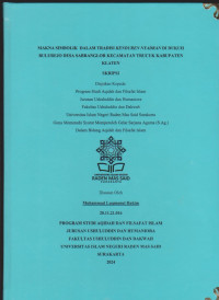 MAKNA SIMBOLIK  DALAM TRADISI KENDUREN NYADRAN DI DUKUH BULUREJO DESA SABRANGLOR KECAMATAN TRUCUK KABUPATEN KLATEN