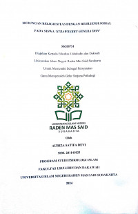 Hubungan Religiusitas Dengan Resiliensi Sosial Pada Siswa Strawberry Generation