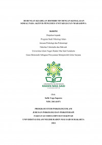 HUBUNGAN KEADILAN DISTRIBUTIF DENGAN KEMALASAN SOSIAL PADA AKTIVIS PENGURUS UNIT KEGIATAN MAHASISWA