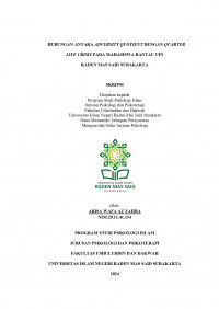 HUBUNGAN ANTARA ADVERSITY QUOTIENT DENGAN QUARTER LIFE CRISIS PADA MAHASISWA RANTAU UIN RADEN MAS SAID SURAKARTA