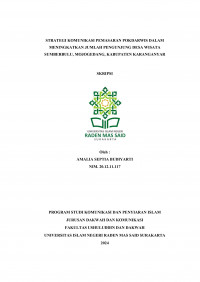 Strategi Komunikasi Pemasaran Pokdarwis Dalam Meningkatkan Jumlah Pengunjung Desa Wisata Sumberbulu, Mojogedang, Kabupaten Karanganyar