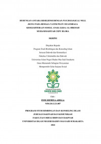 Hubungan Antara Resiliensi Dengan Psychological Well Being Pada Remaja Yatim Piatu Di Lembaga Kesejahteraan Sosial Anak (Lksa) Al-Hikmah Muhammadiyah Cepu Blora