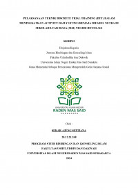 Pelaksanaan Teknik Discrete Trial Training (DTT) dalam Meningkatkan Activity Daily Living Remaja Difabel Netra di Sekolah Luar Biasa Negeri Boyolali