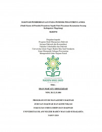 Dakwah Pemberdayaan Pada Pondok Pesantren Lansia (Studi Kasus di Pondok Pesantren Sepuh Putri Payaman Kecamatan Secang Kabupaten Magelang)