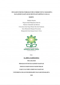 PENGARUH TIKTOK TERHADAP MINAT BERKUNJUNG MAHASISWA MANAJEMEN DAKWAH KE DESTINASI PARIWISATA HALAL