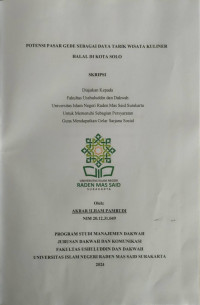 Potensi Pasar Gede Sebagai Daya Tarik Wisata Kuliner Halal Di Kota Solo