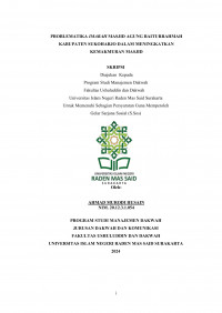 PROBLEMATIKA IMARAH MASJID AGUNG BAITURRAHMAH KABUPATEN SUKOHARJO DALAM MENINGKATKAN KEMAKMURAN MASJID