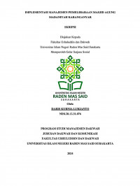 Implementasi Manajemen Pemeliharaan Masjid Agung Madaniyah Karanganyar