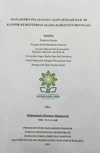 Manajemen Pelayanan Calon Jemaah Haji di Kantor Kementerian Agama Kabupaten Boyolali