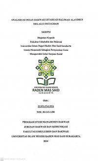 Analisis Isi Pesan Dakwah Ustadzah Halimah Alaydrus Melalui Instagram