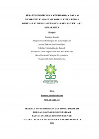 Strategi Bimbingan Kepribadian Dalam Membentuk Adaptasi Sosial Klien Bebas Bersyarat Di Balai Pemasyarakatan Kelas I Surakarta