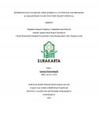 Representasi Ustadzah Ummi Qurrota A'yunin dalam Program Acara Rumah Uya di Youtube Trans7 Official