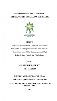 Harmoni Sosial Lintas Agama Di Desa Cuplik Kecamatan Sukoharjo