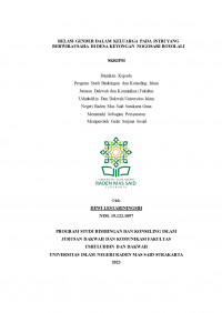 Relasi Gender Dalam Keluarga Pada Istri Yang Berwirausaha Di Desa Keyongan Nogosari Boyolali