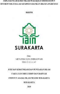 Implementasi Komunikasi Pemasaran Distro Rown Division Solo dalam Mempertahankan Brand Awareness