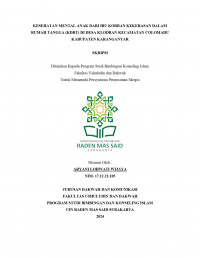 Kesehatan Mental Pada Anak dari  Ibu Korban Kekerasan Dalam Rumah Tangga (KDRT) di Desa Klodran, Kecamatan Colomadu, Kabupaten Karanganyar