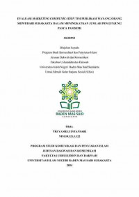 Evaluasi Marketing Communication Tim Publikasi Wayang Orang Sriwedari Dalam Meningkatkan Jumlah Pengunjung Pasca Pandemi