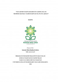 MANAJEMEN DAKWAH RADIO ISY KARIMA SEBAGAI RADIO DAKWAH TILAWATUL QURAN