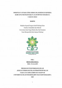 Hubungan Antara Etika Kerja Islam Dengan Kinerja Karyawan Rumah Makan Ayam Penyet Surabaya Cabang Solo