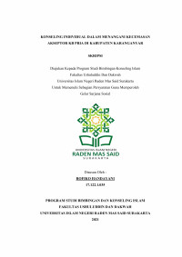 Konseling Individual Dalam Menangani Kecemasan Akseptor KB Pria Di Kabupaten Karanganyar