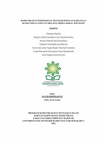 Komunikasi Interpersonal Manager Dengan Karyawan Batik Toeli Laweyan Melalui Media Sosial Whatsapp