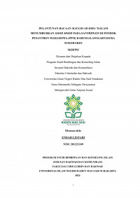 Pelantunan Bacaan Maulid Ad-Diba’ Dalam Menumbuhkan Good Mood Pada Santriwati Di Pondok Pesantren Mahasiswa (Ppm) Darussalam Kartasura Sukoharjo