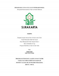 Pemahaman atas ayat-ayat interaksi sosial (perspektif hermeneutika Al-Qur'an Fazlur Rahman)