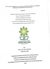 UPAYA PENYEMBUHAN GANGGUAN MENTAL MELALUI TRADISI SEDEKAH BUMI DI DESA KEYONGAN